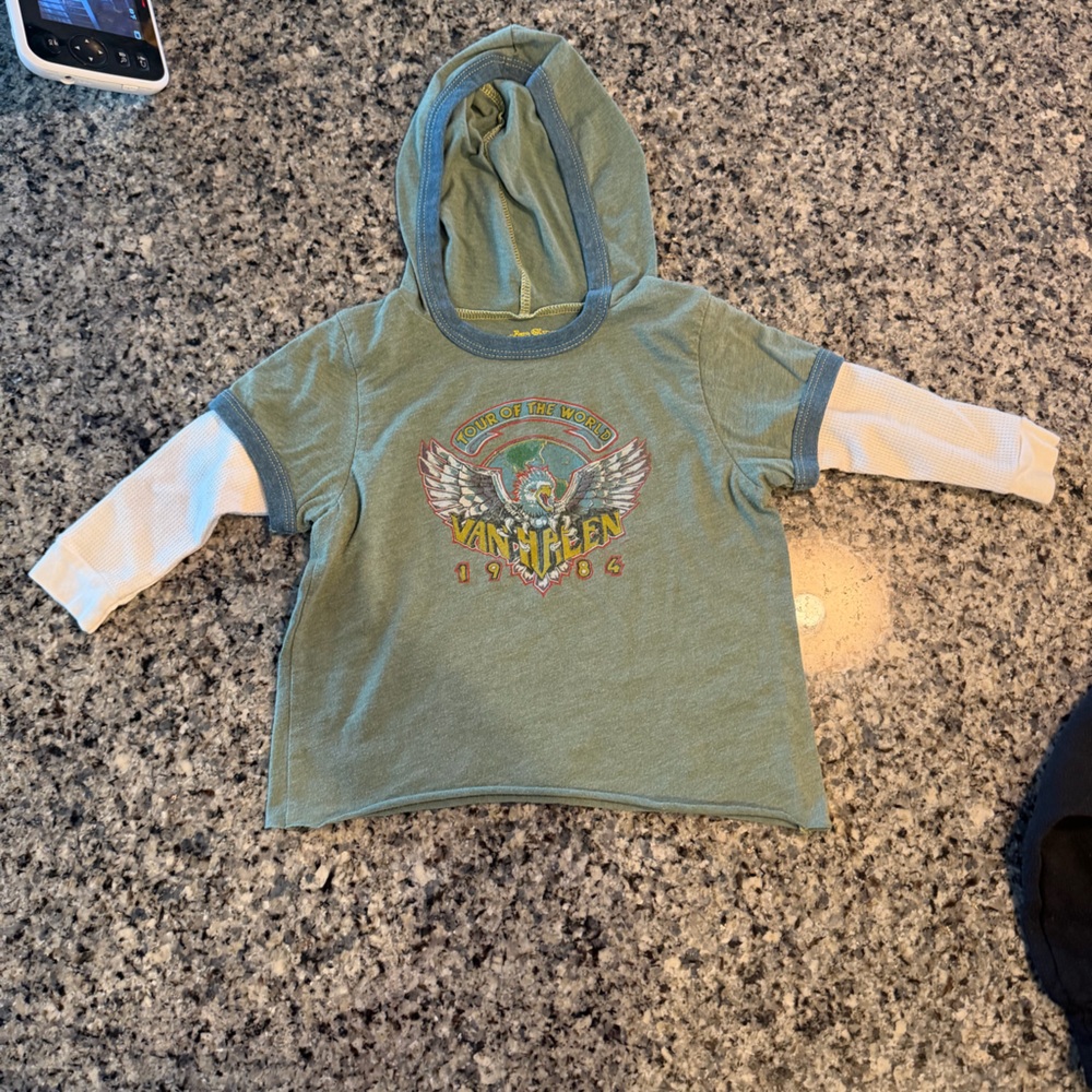 Rowdy Sprout Green Graphic Hooded Shirt